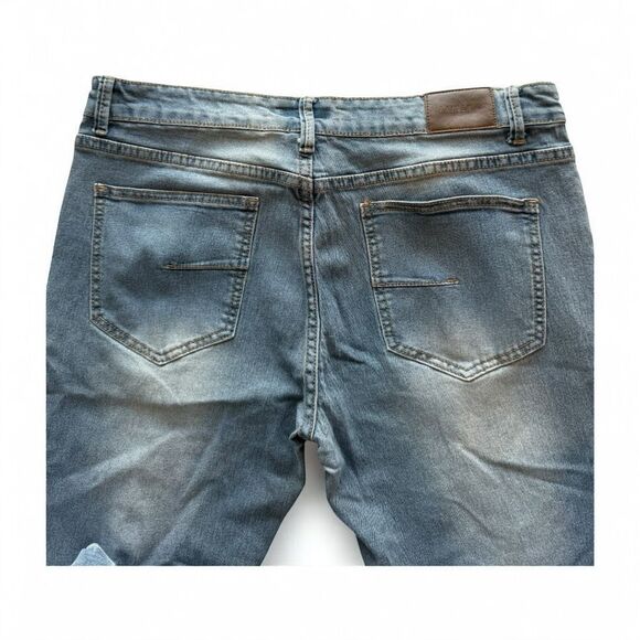 🔥4/$25 Kayden K Men’s Distressed Light Wash Skinny Jeans Size 34 Blue Denim - Picture 6 of 9